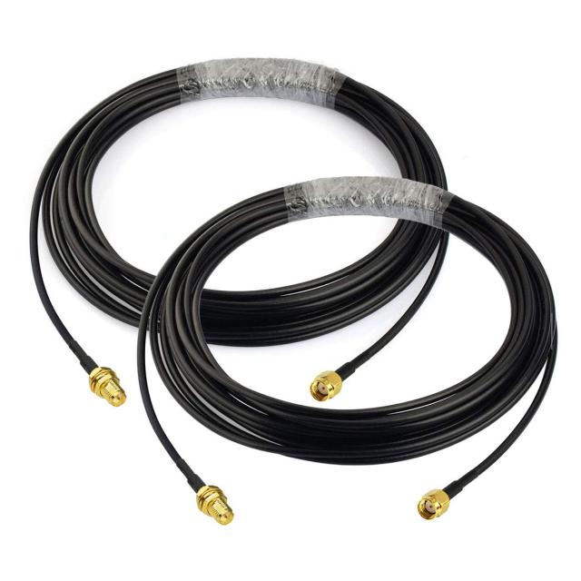 Bingfu WiFi Antenna Extension Cable 2-Pack RP-SMA Male to RP-SMA Female Bulkhead Mount RG174 Cable 20 feet for WiFi Router Security IP Camera Wireless Network Card Adapter