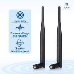 Bingfu 4G LTE Antenna Cellular 6dBi SMA Male Antenna (2-Pack) Compatible with 4G LTE Wireless CPE Router Hotspot Cellular Gateway Industrial IoT Router Trail Camera Game Camera Outdoor Security Camera