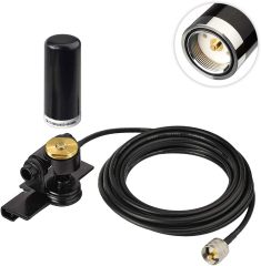 Bingfu Vehicle Ham Radio Mobile Radio Antenna VHF UHF 136-174MHz 400-470MHz Car Truck Amateur Radio NMO Mount Low Profile Antenna with Lip Mount Fixed Bracket PL259 Male 5m 16.5 feet RG58 Cable