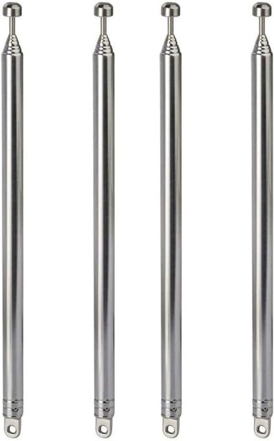 Bingfu 7 Sections Telescopic 74cm AM FM Antenna Portable Radio Antenna Replacement (4-Pack) Compatible with Indoor Portable Radio Home Stereo Receiver AV Audio Video Home Theater Receiver TV Tuner