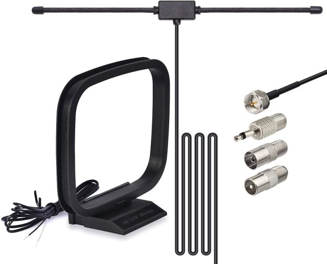 Bingfu FM Dipole Antenna 75 Ohm FM Radio Antenna FM Antenna AM Loop Antenna for Stereo Receiver Indoor Pioneer Onkyo Yamaha Marantz FM Radio Home Stereo Receiver AV Audio Video Home Theater Receiver