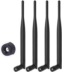 Bingfu Dual Band WiFi 2.4GHz 5GHz 5.8GHz 6dBi MIMO RP-SMA Male Antenna (4-Pack) for WiFi Router Wireless Network Card USB Adapter Security IP Camera Video Surveillance Monitor