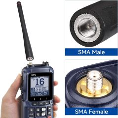Bingfu Handheld Marine VHF Radio Antenna 136-174MHz Rubber Duck SMA Male Antenna 2-Pack for Standard Horizon HX210 HX870 HX890 HX300 HX380 HX40 HX280 HX290 HX370 Handheld Floating VHF Two Way Radio