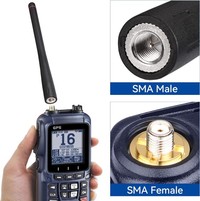 Bingfu Handheld Marine VHF Radio Antenna 136-174MHz Rubber Duck SMA Male Antenna 2-Pack for Standard Horizon HX210 HX870 HX890 HX300 HX380 HX40 HX280 HX290 HX370 Handheld Floating VHF Two Way Radio