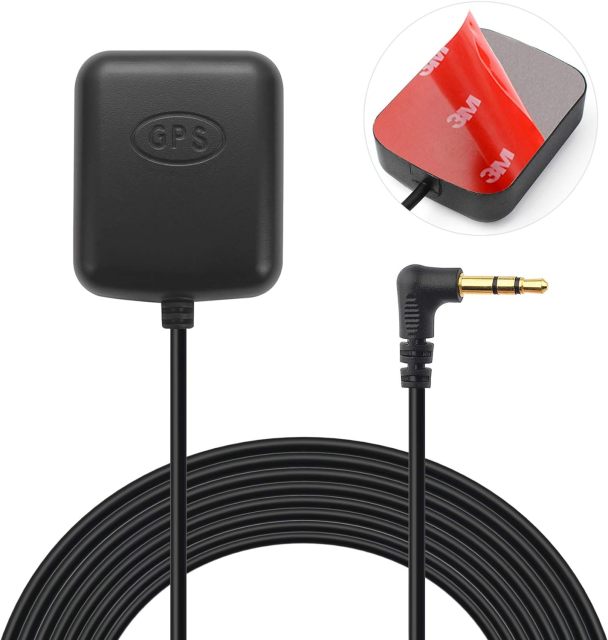 Bingfu Car Dash Cam GPS Antenna Vehicle Dash Camera GPS Antenna Waterproof Hidden Adhesive Mount 3.5mm Plug GPS Antenna for Car Dash Cam Dashboard Camera Safety Vedio DVR Recorder GPS Tracker Receiver