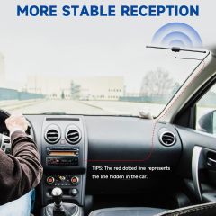Bingfu Car Antenna Car FM AM Radio Dipole Antenna Adhesive Mount Car Stereo Antenna for Vehicle Truck SUV Car Radio Stereo in Dash Head Unit CD Media Receiver Player Audio Radio Marine Boat Radio