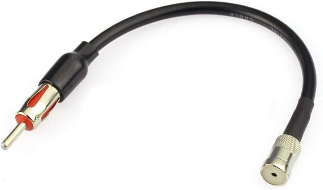 Bingfu Car Radio Antenna Adapter Car Stereo FM AM Antenna Adapter Cable ISO to DIN Connector Cable 8 inch for Volkswagen Audi VW Skoda Vehicle Car Audio HD Radio Head Unit Stereo CD Media Receiver