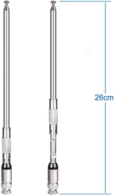 Bingfu 20-1300MHz Police Scanner Antenna 8 Section Telescopic BNC Male Ham Radio Antenna Handheld CB Radio Antenna Compatible with Uniden Bearcat Whistler Radio Scanner Cobra Midland Portable CB Radio