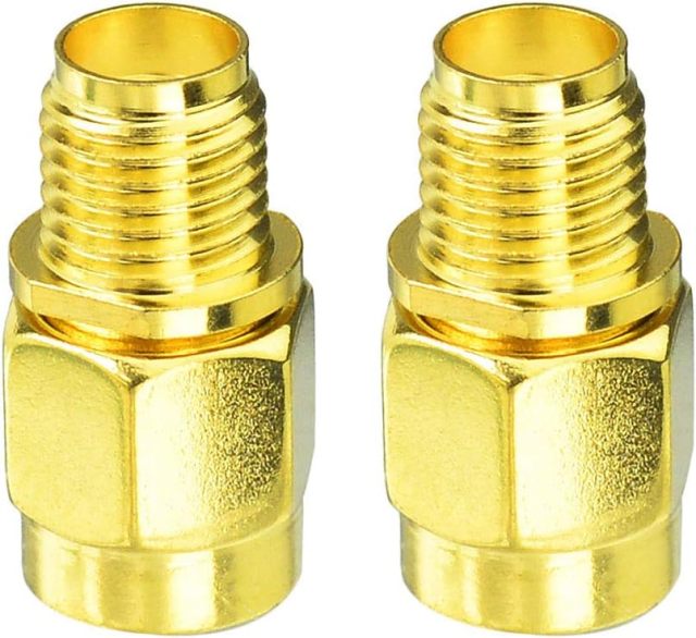 Bingfu RP-SMA Male to SMA Female Antenna Connector Adapter (2-Pack) for FPV Drone Controller WiFi Router PCIE Network Card Adapter Security Camera 4G LTE Cellular Trail Camera Game Camera