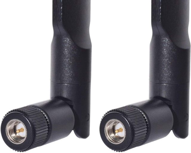 Bingfu Dual Band WiFi 2.4GHz 5GHz 5.8GHz 8dBi SMA Male Antenna (2-Pack) for Wireless Vedio Security IP Camera Recorder Surveillance Recorder Truck Trailer Rear View Backup Camera Reversing Monitor