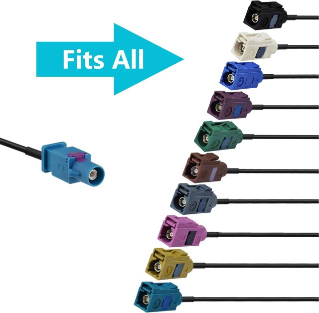 Bingfu Fakra Z Female to Male Vehicle Antenna Extension Cable 1m 3 feet for Car Stereo Android Head Unit GPS Navigation FM AM Radio Sirius XM Satellite Radio 4G LTE TEL Telematics Bluetooth Module