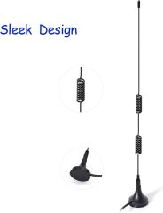 Bingfu 20-1300MHz Police Scanner Antenna Radio Scanner Magnetic Base Antenna HF VHF UHF Ham Radio BNC Male Antenna (2-Pack) Compatible with Uniden Bearcat Whistler Radio Shack Police Radio Scanner