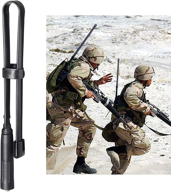 Bingfu Dual Band VHF UHF 136-520MHz 18.5 inch Foldable CS Tactical SMA Female Ham Radio Antenna for  Wouxun Baofeng BF-F8HP UV-5R UV-82 BF-888S GT-3 Handheld Ham Two Way Radio Walkie Talkie