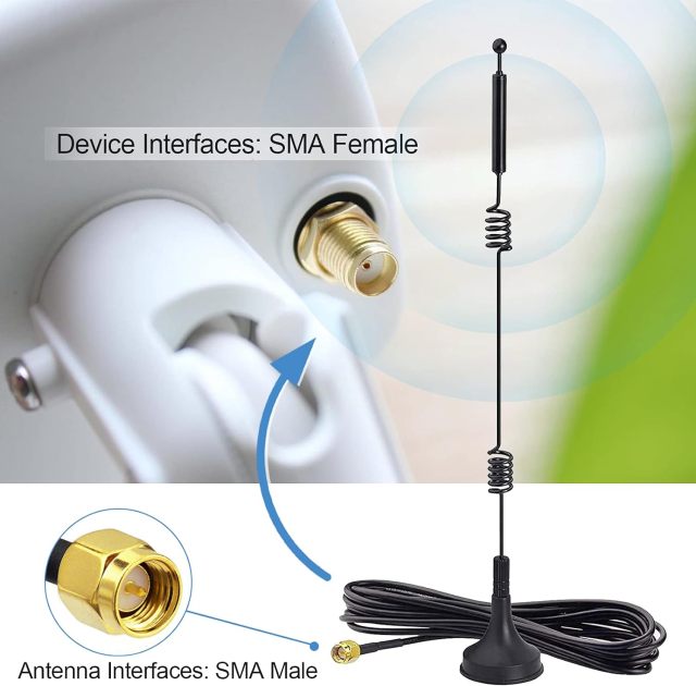 Bingfu Dual Band WiFi 2.4GHz 5GHz 5.8GHz 9dBi Magnetic Base SMA Male Antenna for Wireless Vedio Security Camera Surveillance Recorder Vehicle Truck Trailer Rear View Backup Camera Reversing Monitor