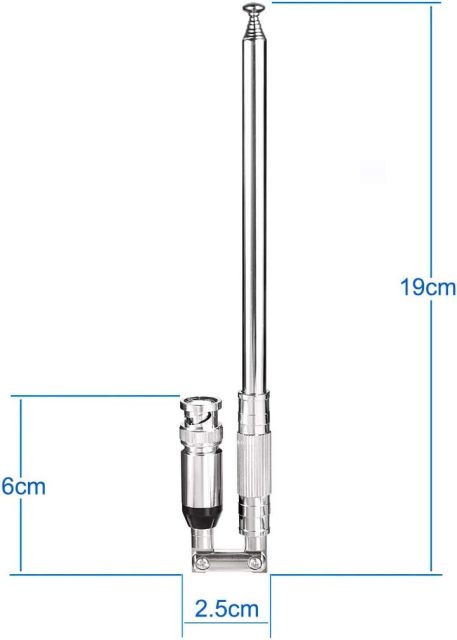 Bingfu 20-1300MHz Police Scanner Antenna 8 Section Telescopic BNC Male Ham Radio Antenna Handheld CB Radio Antenna Compatible with Uniden Bearcat Whistler Radio Scanner Cobra Midland Portable CB Radio
