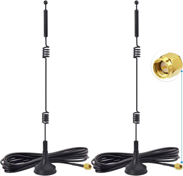 Bingfu Dual Band WiFi 2.4GHz 5GHz 5.8GHz 9dBi Magnetic Base SMA Male Antenna (2-Pack) for Wireless Vedio Security Camera Surveillance Recorder Truck Trailer Rear View Backup Camera Reversing Monitor