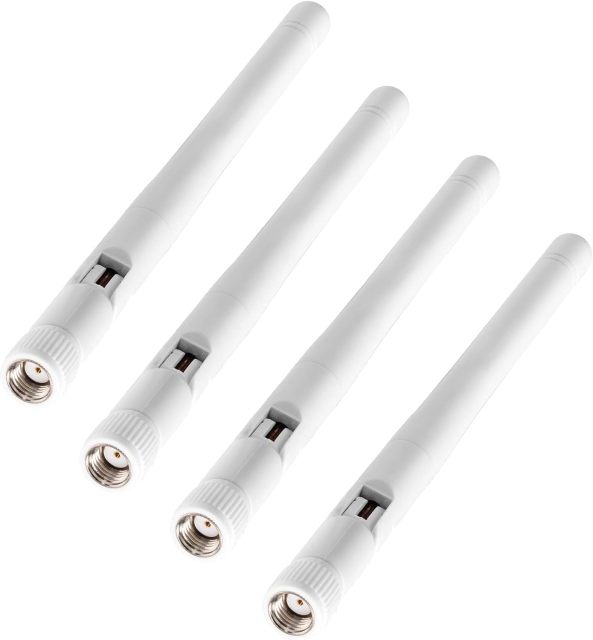 Bingfu External WiFi Antenna RP-SMA 2.4GHz 5GHz 5.8GHz 3dBi Dual Band Wireless Antennas Replacement (4-Pack) for WiFi Router Security IP Camera Access Point USB WiFi Adapter Antennae