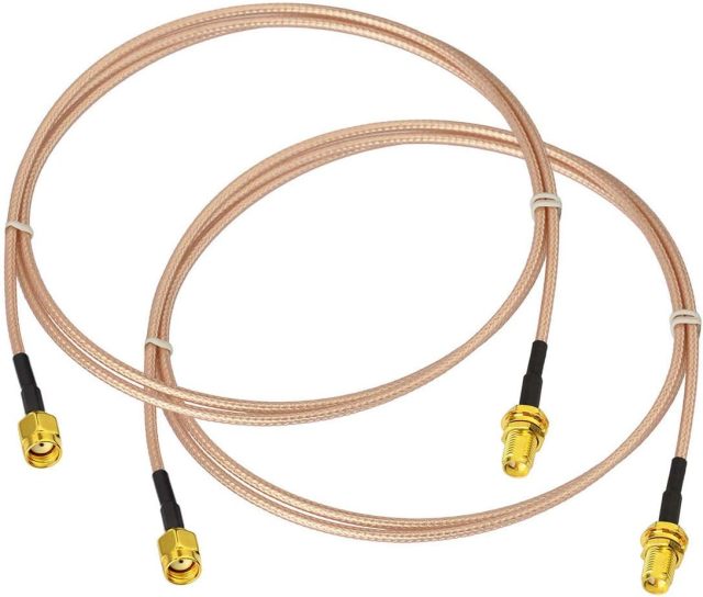 Bingfu WiFi Antenna Extension Cable (2-Pack) RP-SMA Male to RP-SMA Female Bulkhead Mount RG316 Cale 1m 3 feet for WiFi Router Security IP Camera Wireless Mini PCI Express PCIE Network Card Adapter