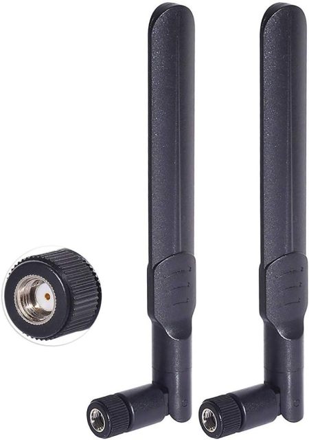 Bingfu Dual Band WiFi 2.4GHz 5GHz 5.8GHz 8dBi MIMO RP-SMA Male Antenna (2-Pack) for WiFi Router Wireless Network Card USB Adapter Security IP Camera Video Surveillance Monitor