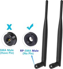 Bingfu Dual Band WiFi 2.4GHz 5GHz 5.8GHz 6dBi MIMO RP-SMA Male Antenna (4-Pack) for WiFi Router Wireless Network Card USB Adapter Security IP Camera Video Surveillance Monitor