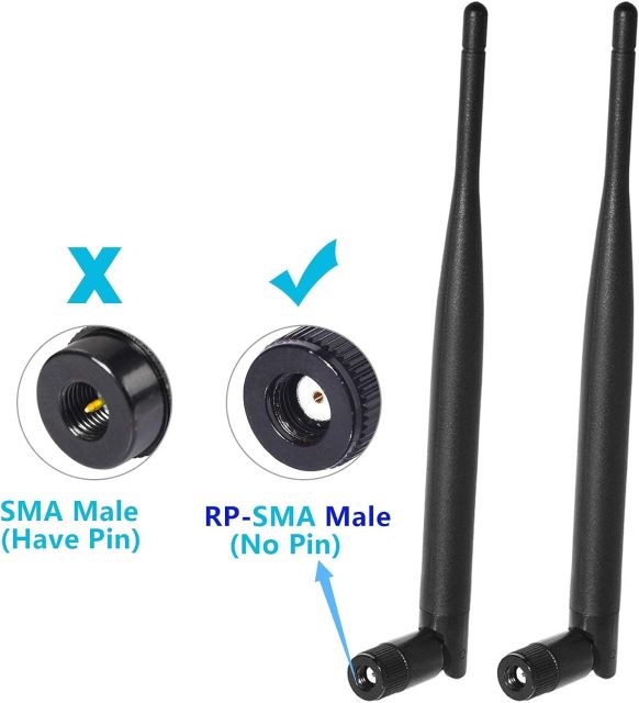 Bingfu Dual Band WiFi 2.4GHz 5GHz 5.8GHz 6dBi MIMO RP-SMA Male Antenna (4-Pack) for WiFi Router Wireless Network Card USB Adapter Security IP Camera Video Surveillance Monitor