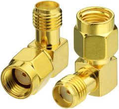 Bingfu RP-SMA Male to SMA Female Right Angle Antenna Connector Adapter (2-Pack) for FPV Drone Controller WiFi Router PCIE Network Card Adapter Security Camera 4G LTE Cellular Trail Camera