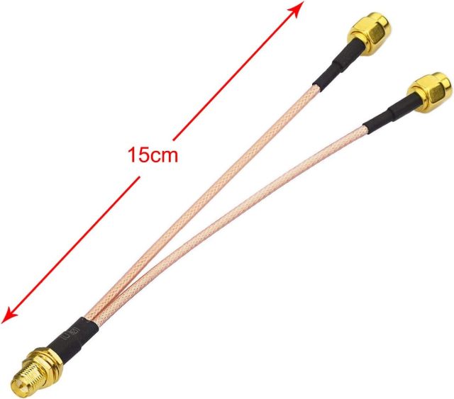 Bingfu RP-SMA Female Bulkhead Mount to Dual RP-SMA Male WiFi Antenna Adapter Splitter Cable 15cm 6 inch for WiFi Router Hotspot Wireless Mini PCI Express PCIE Network Card Adapter