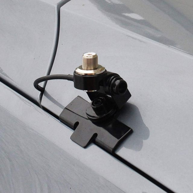 Bingfu Vehicle Mobile Radio Antenna Fix Bracket Mounting Lip Mount with 5m 16.5 feet UHF PL259 Male to SO239 Female Bulkhead Mount RG58 Cable for Car Truck Ham Radio Amateur Radio
