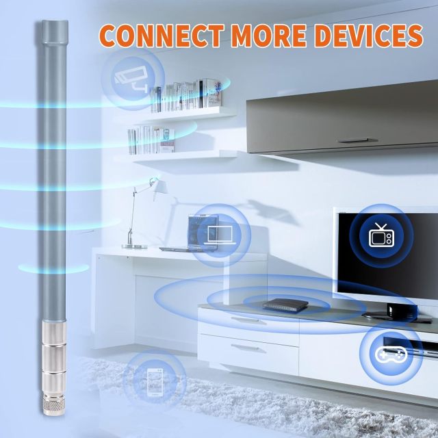 Bingfu Outdoor WiFi Antenna 5dbi RP-SMA/SMA Male Dual Band 2.4ghz 5ghz High Gain Omnidirectional Antennas for Wireless Security IP Camera WiFi Router Video Surveillance Monitor Antennae