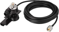 Bingfu Vehicle Mobile Radio Antenna Fix Bracket Mounting Lip Mount with 5m 16.5 feet UHF PL259 Male to SO239 Female Bulkhead Mount RG58 Cable for Car Truck Ham Radio Amateur Radio