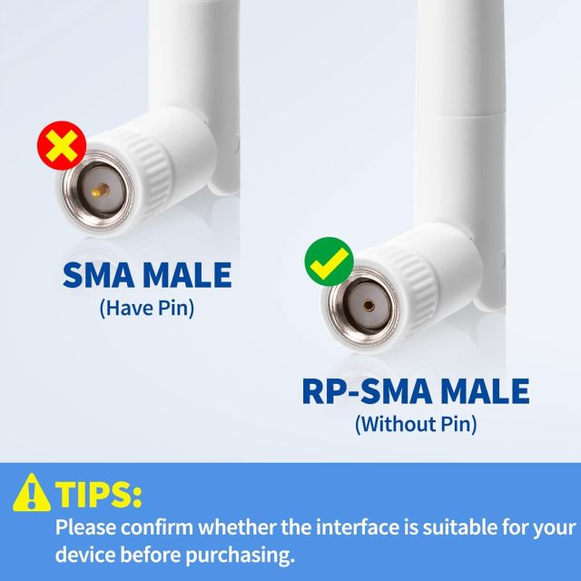 Bingfu External WiFi Antenna RP-SMA 2.4GHz 5GHz 5.8GHz 3dBi Dual Band Wireless Antennas Replacement (2-Pack) for WiFi Router Security IP Camera Access Point USB WiFi Adapter Antennae