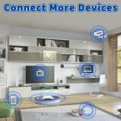 Bingfu External WiFi Antenna RP-SMA 2.4GHz 5GHz 5.8GHz 3dBi Dual Band Wireless Antennas Replacement (2-Pack) for WiFi Router Security IP Camera Access Point USB WiFi Adapter Antennae