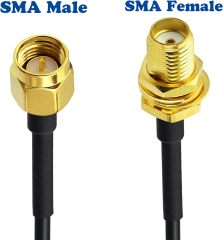 BINGFU SMA Male to SMA Female Bulkhead Mount RG174 Antenna Extension Cable 1m 3 feet Compatible with 4G LTE Router Gateway Cellular RTL SDR Dongle ADS-B Receiver