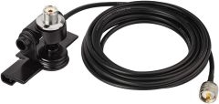 Bingfu Vehicle Mobile Radio Antenna Fix Bracket Mounting Lip Mount with 5m 16.5 feet UHF PL259 Male to SO239 Female Bulkhead Mount RG58 Cable for Car Truck Ham Radio Amateur Radio