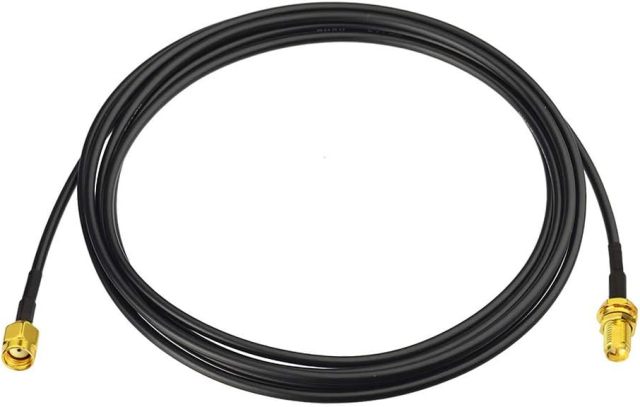 Bingfu RP-SMA Male to RP-SMA Female Bulkhead Mount RG174 WiFi Antenna Extension Coaxial Cable 2m 6.5 feet for WiFi Router Wireless Network Card USB Adapter Security IP Camera