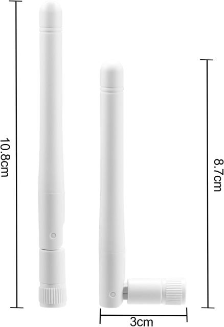 Bingfu External WiFi Antenna RP-SMA 2.4GHz 5GHz 5.8GHz 3dBi Dual Band Wireless Antennas Replacement (2-Pack) for WiFi Router Security IP Camera Access Point USB WiFi Adapter Antennae