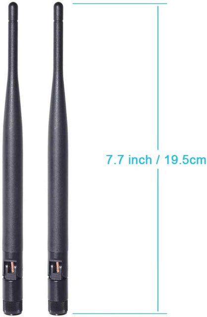 Bingfu Dual Band WiFi 2.4GHz 5GHz 5.8GHz 6dBi RP-SMA Male Antenna & 20cm 8 inch U.FL IPX IPEX MHF4 to RP-SMA Female Extension Cable 2-Pack for M.2 NGFF Intel Wireless Network Card WiFi Adapter Laptop