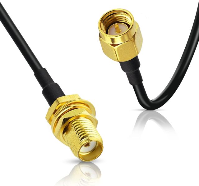 BINGFU SMA Male to SMA Female Bulkhead Mount RG174 Antenna Extension Cable 1m 3 feet Compatible with 4G LTE Router Gateway Cellular RTL SDR Dongle ADS-B Receiver