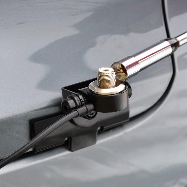 Bingfu Vehicle Mobile Radio Antenna Fix Bracket Mounting Lip Mount with 5m 16.5 feet UHF PL259 Male to SO239 Female Bulkhead Mount RG58 Cable for Car Truck Ham Radio Amateur Radio