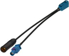 Bingfu Car Antenna Splitter Car Stereo FM AM Radio Antenna Adapter Cable Fakra Z Female Male to DIN Connector Cable 6 inch for Car Stereo Audio HD Radio Head Unit CD Media Player Receiver