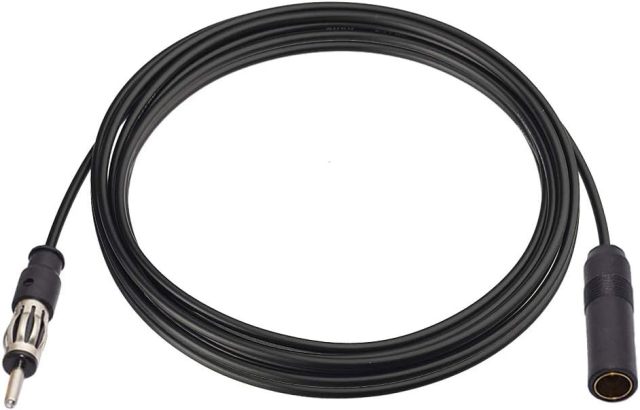 Bingfu Car Radio Antenna Extension Cable 16.5 feet / 5m FM AM Radio Car Antenna Extension Cable Cord DIN Plug Connector Coaxial Cable for Vehicle Truck Car Stereo Head Unit CD Media Receiver Player