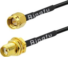BINGFU SMA Male to SMA Female Bulkhead Mount RG174 Antenna Extension Cable 3m 10 feet Compatible with 4G LTE Router Gateway Mobile Cellular RTL SDR Dongle Receiver