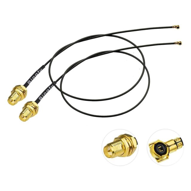 Bingfu U.FL IPX IPEX MHF4 to RP-SMA Female Bulkhead Mount WiFi Antenna Cable 20cm 8 inch 2-Pack for Intel AX200NGW 8265AC 8265NGW 7265AC 9560AC M.2 NGFF Interface Wireless Network Card WiFi Adapter