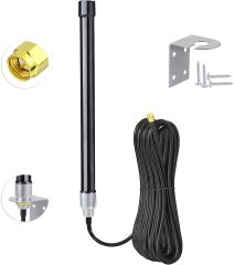 Bingfu 4g LTE Long Range Cellular Antenna Wall Mount - 32.8ft Cable - with SMA to Dual ts9 Adater - Compatible with Spypoint Link Micro Covert Wildlife Hunting Game Cam Outdoor Mobile Security Camera