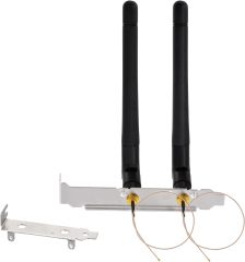 Bingfu Dual Band WiFi Antenna 2.4GHz 5GHz 5.8GHz 3dBi MIMO RP-SMA Male + 2 x 7.87 inch u.fl to Rp-SMA Cable + PCIe Slot Bracket for WiFi Router Wireless Mini PCI Express PCIE Network Card Adapter