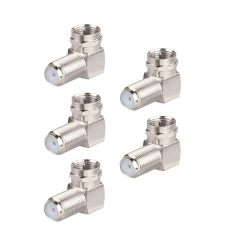 Bingfu F Type Male to Female Right Angle RG6 Coaxial Cable Connector Adapter (5-Pack) for Television TV Antenna CATV Digital Vedio Audio Coax Extension Cable