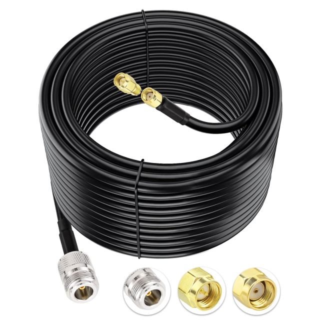 BINGFU N Female to RP-SMA Male Pure Copper Low Loss Coaxial Cable 20ft Compatible with 4G WiFi Cellular LTE Amplifier Extender Transceivers Phone Signal Booster Lora Surge Arrester Cables