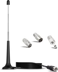 Bingfu Telescopic FM Antenna Magnetic Base FM Radio Antenna for Pioneer Onkyo Yamaha Marantz Sherwood Indoor FM Radio Bluetooth Home Stereo Receiver AV Audio Video Home Theater Receiver Tuner