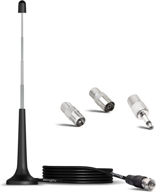 Bingfu Telescopic FM Antenna Magnetic Base FM Radio Antenna for Pioneer Onkyo Yamaha Marantz Sherwood Indoor FM Radio Bluetooth Home Stereo Receiver AV Audio Video Home Theater Receiver Tuner