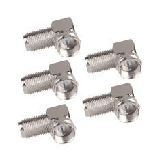 Bingfu F Type Male to Female Right Angle RG6 Coaxial Cable Connector Adapter (5-Pack) for Television TV Antenna CATV Digital Vedio Audio Coax Extension Cable